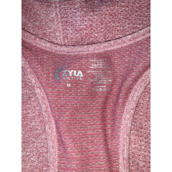 Zyia Poppy Charged Active Women's Racerback Tank Top Medium Heathered Pink - Picture 4 of 4